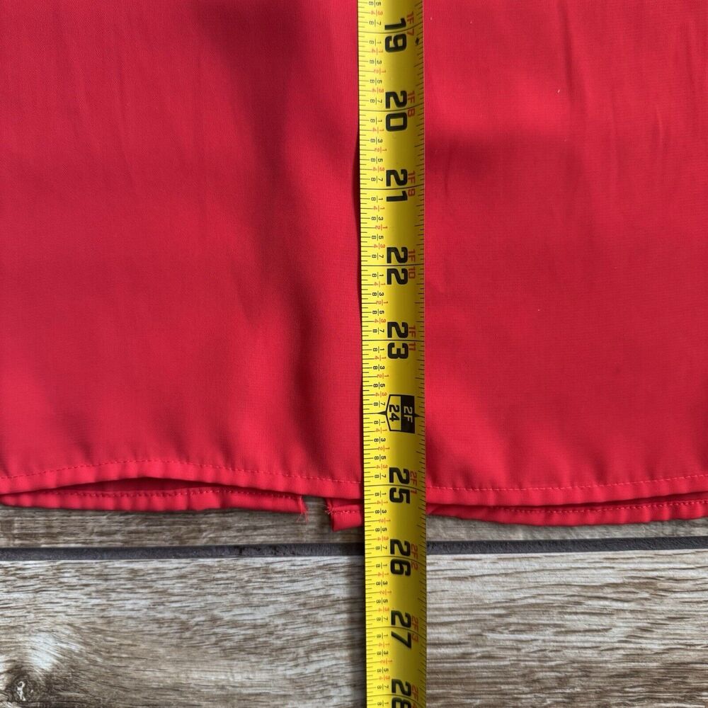 Vintage Red Sheer Blouse Mock Neck Size 10 - Picture 4 of 12